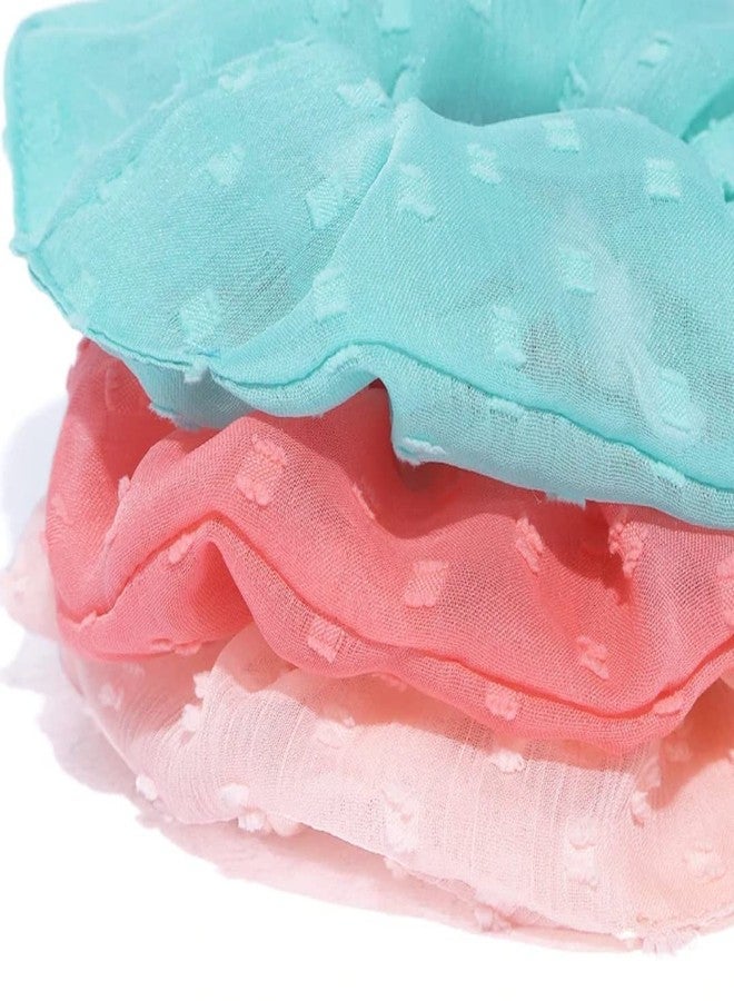 IBDA Chiffon Pastel Colours Hair Band for Girl, Woman stylish Scrunchies Extra Soft Elastic to Avoid Pulling & Tugging, Prevents Hair Damage. Fancy Part Wear - Image 3