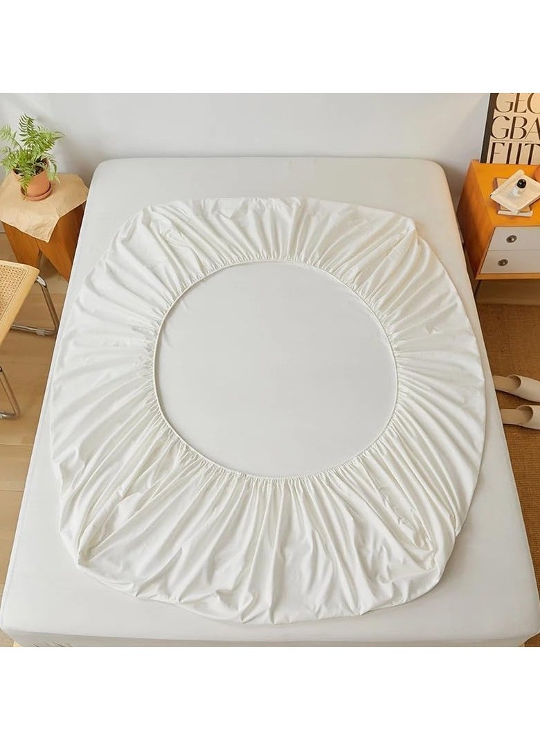 QBED Plain Fitted Sheet Set for Hotels, Homes, Touristic Villages 3 Pieces (120 * 200 * 30 cm, Dark White)  - Image 3