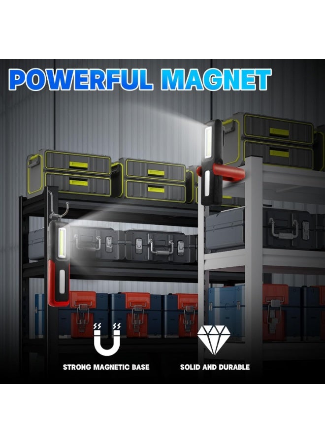 Work Light, Rechargeable LED Flashlight With Magnetic Base, Portable Task Inspection Lights Lamp, Lightweight Super Bright Torch For Indoor Outdoor, (1pc, Blue) - Image 3