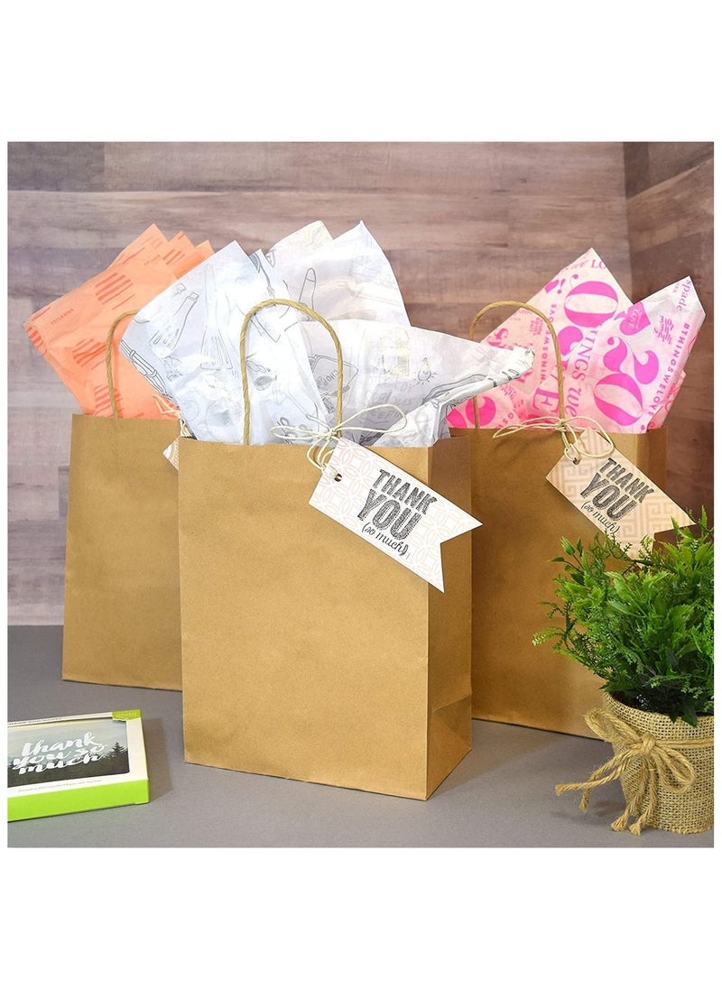 MARKQ Brown Paper bags with handles 27 x 22 x 11 cm Large Kraft Gift bags for Birthday Party Favors, Weddings, Retail, Baby Shower 12 Bags  - Image 5