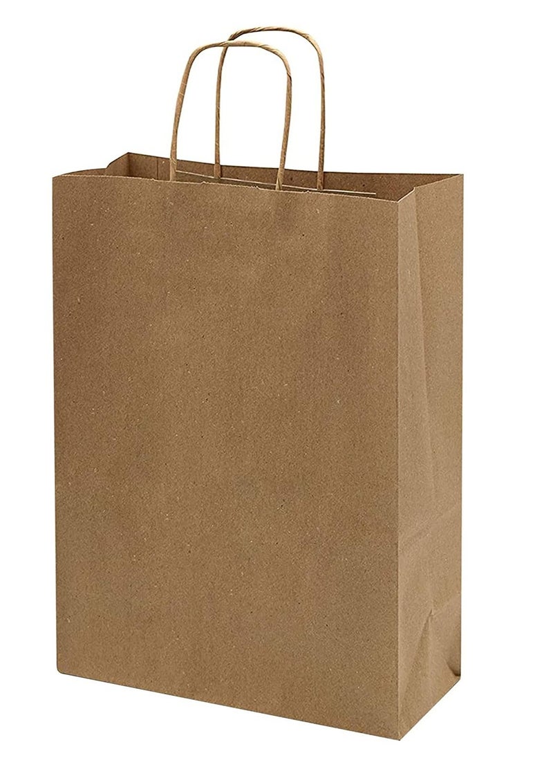 MARKQ Brown Paper bags with handles 27 x 22 x 11 cm Large Kraft Gift bags for Birthday Party Favors, Weddings, Retail, Baby Shower 12 Bags  - Image 1