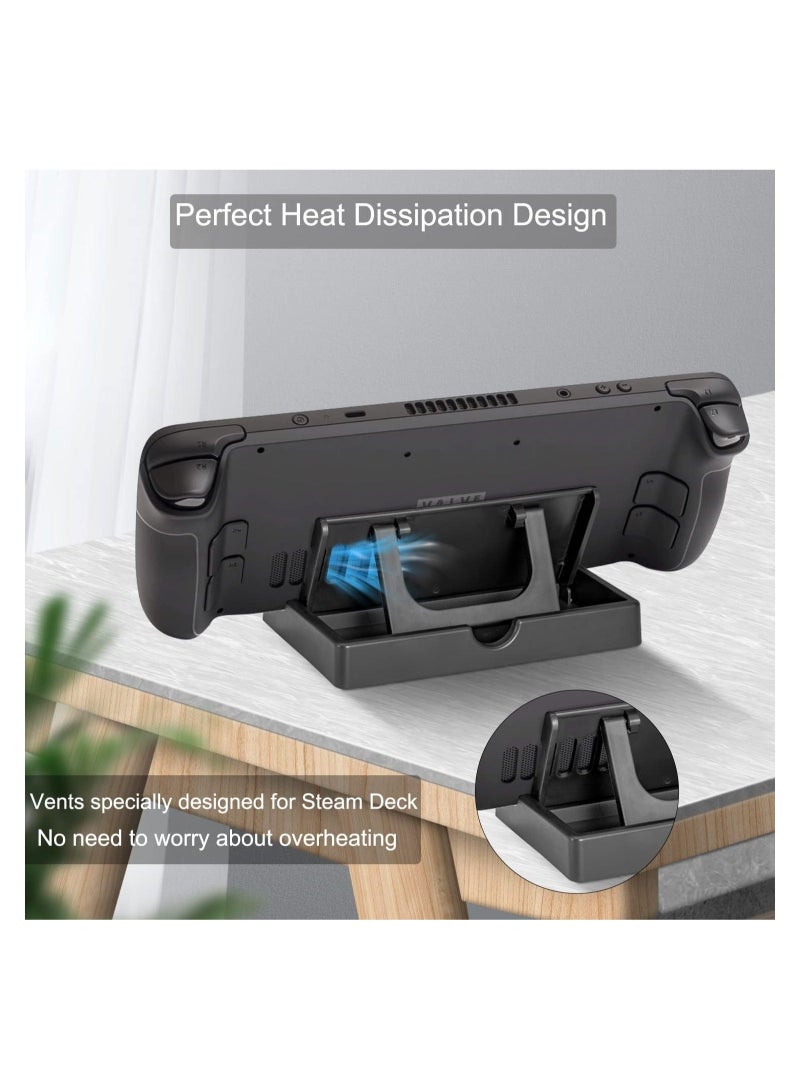 Captaintech Stand Base Compatible with Steam Deck ROG Ally Dock, Anti-Slip Adjustable Foldable Stand Holder for Steam Deck/Switch/Tablet - Image 2