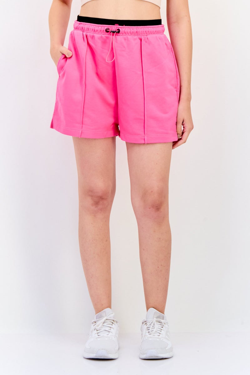 ESPRIT Women Regular Fit Brand Logo Drawstring Shorts, Pink  - Image 1