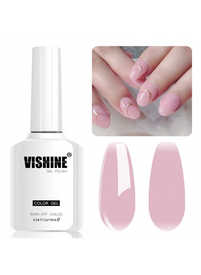 Vishine طلاء أظافر جل فيشين المحايد - 16 مل وردي حلو شفاف طلاء أظافر جل قابل للإزالة مصباح أظافر LED جل طلاء فن الأظافر 0.54 أونصة M088 - Image 4