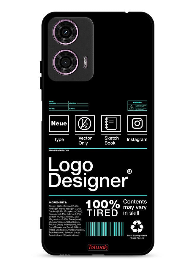 Tolwak غطاء حماية موتورولا موتو G24 4G مع ملصق مصمم بشعار - Image 1