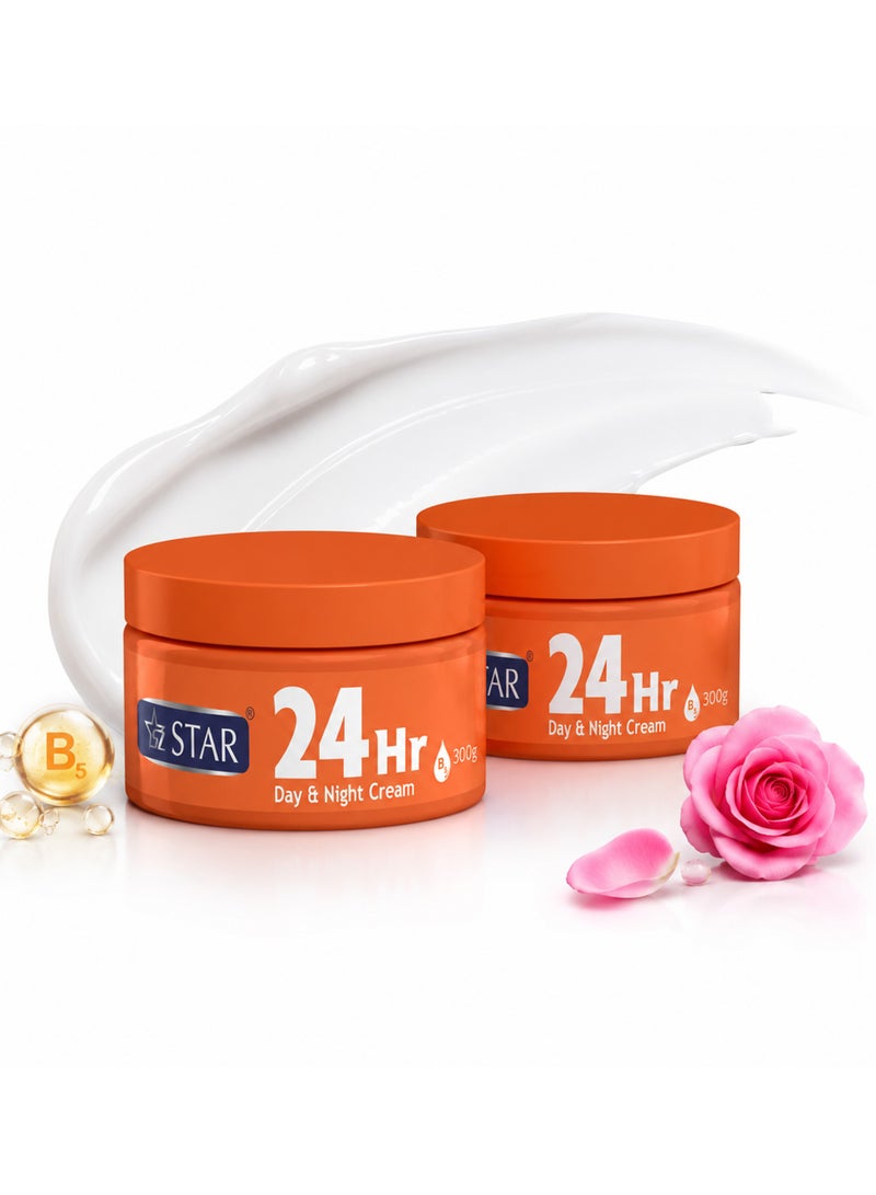 سز ستار كريم النهار والليل 300 غرام × 2 للوجه والرقبة، مرطب مزدوج المفعول مع بروفيتامين B5 والجلسرين ومستخلص الورد، ترطيب عميق، دعم حاجز البشرة، ينعم البشرة الجافة والحساسة - Image 1