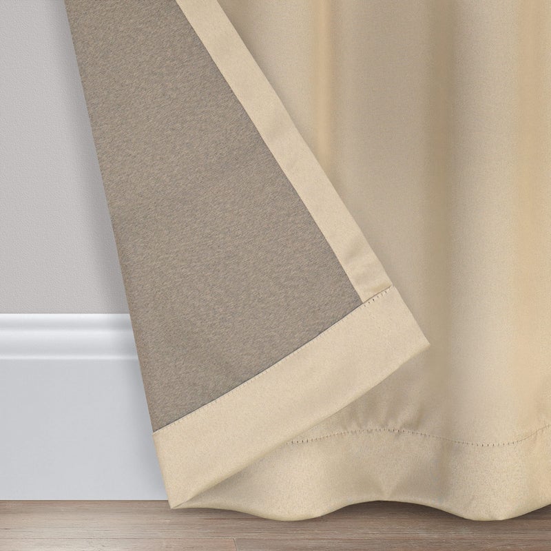 ECLIPSE Solid Thermapanel Modern Room Darkening Rod Pocket Window Curtain for Bedroom (1 Panel), 54" x 84", Taupe - Image 5