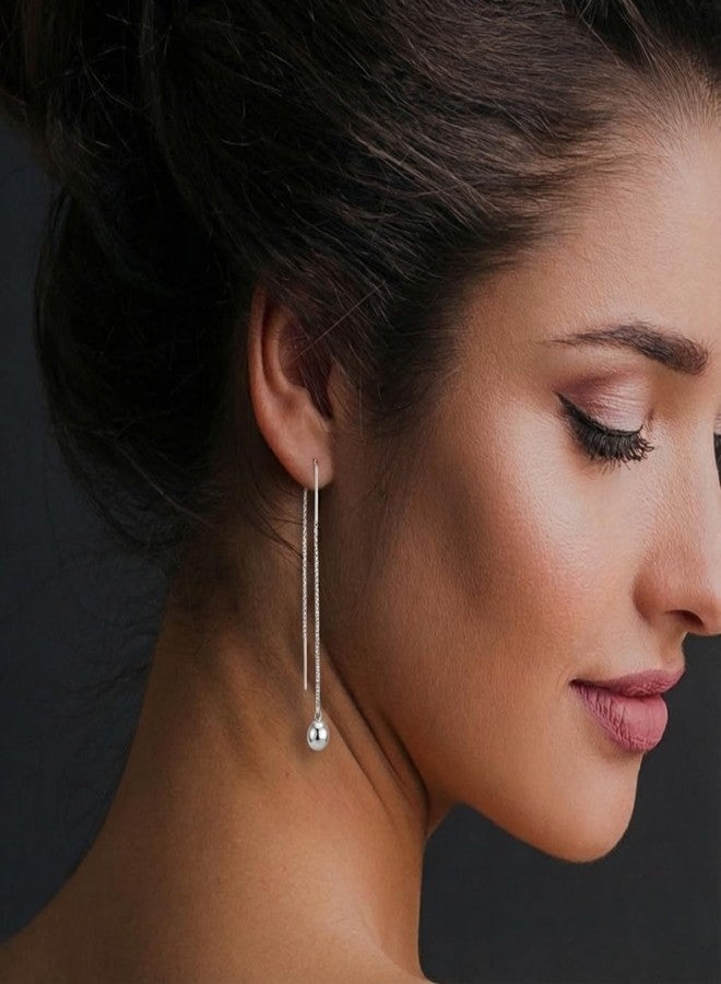 Darshraj Silver Sui Dhaga Earrings - Chandi Studs & Bali For Girls and Women - Image 2