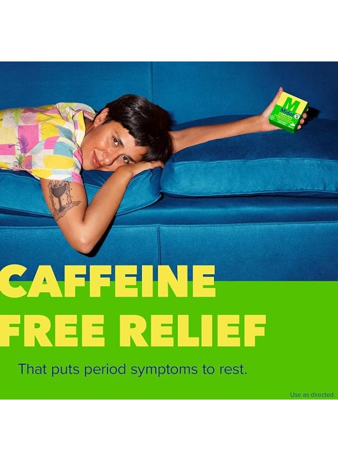 Midol Complete Caffeine Free Caplets 24ct: Midol Complete Caffeine Free Menstrual Pain Relief Caplets with Acetaminophen, Provides Headache Relief and Period Cramps Relief, 24 Count - Image 2