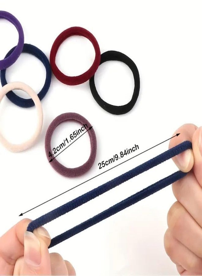 RAMPKD Dark Multi Color Elastic Hair Ponytail Holder Soft Non Slip Tight Stretchable Rubber Bands for School Girls/Women, Hair tie (Pack of 30)(Dark English Multicolor) - Image 4