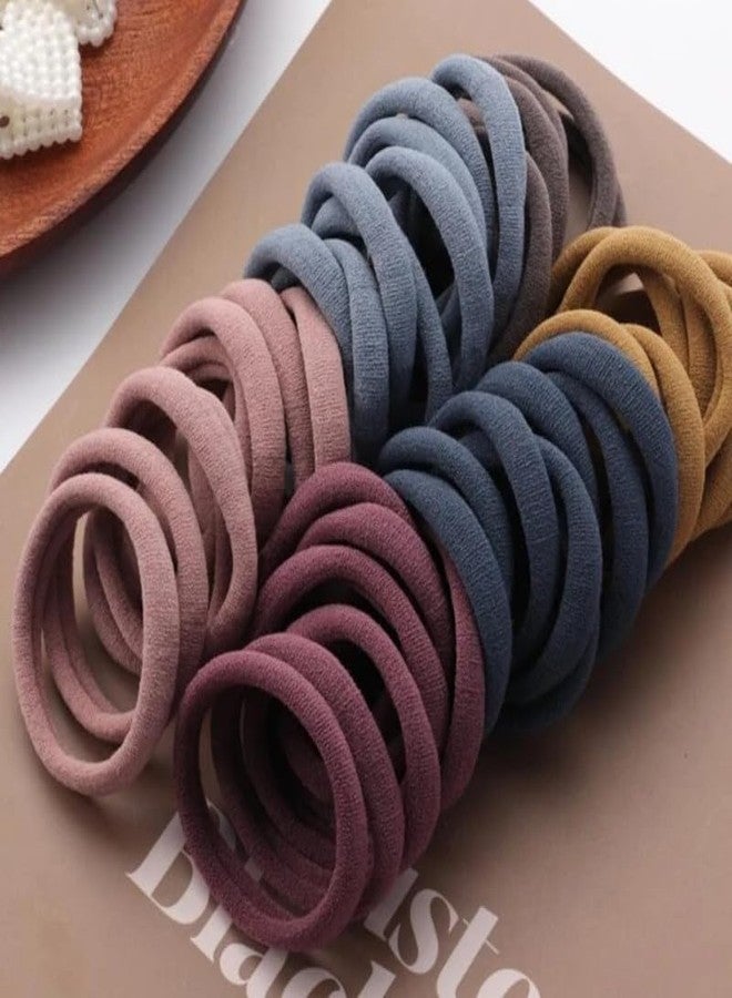 RAMPKD Dark Multi Color Elastic Hair Ponytail Holder Soft Non Slip Tight Stretchable Rubber Bands for School Girls/Women, Hair tie (Pack of 30)(Dark English Multicolor) - Image 2