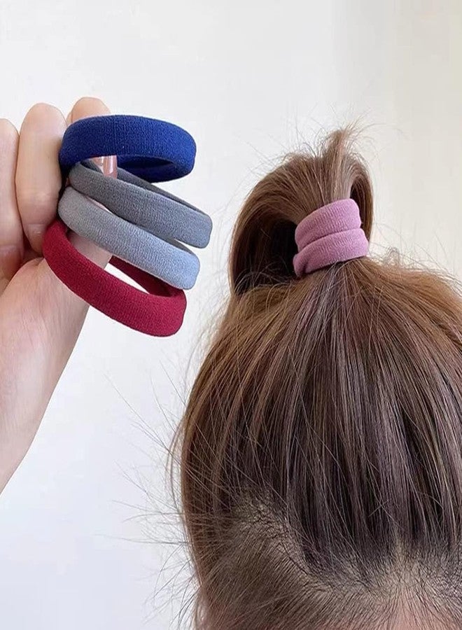RAMPKD Dark Multi Color Elastic Hair Ponytail Holder Soft Non Slip Tight Stretchable Rubber Bands for School Girls/Women, Hair tie (Pack of 30)(Dark English Multicolor) - Image 1