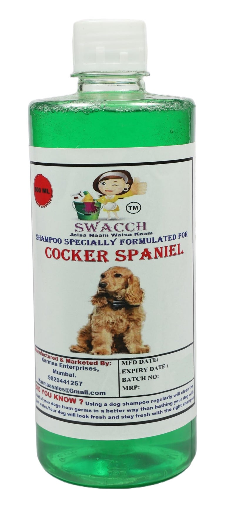 swacch Shampoo | Puppy Safe Shampoo | PH Balanced | Ditch to Itch for Cocker Spaniel Dog Shampoo 500ml (Neem Alovera) + Spike Ball Chew Toy Combo Pack - Image 2