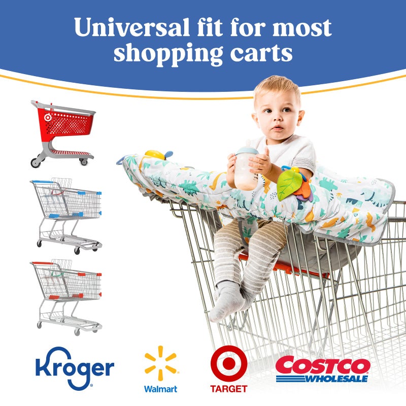 PILLANI Shopping Cart Cover for Baby, High Chair Cover for Restaurant Seat - Grocery Cart Cover for Baby Girl and Boy, Comfortable Cotton Buggy Covers for Babies - Padded Toddler Shopping Cart Cover - Image 3