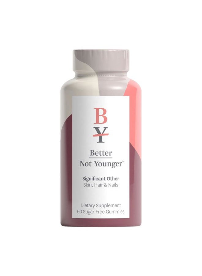 Better Not Younger Significant Other Hair, Skin & Nails Supplement - Sugar-Free Gummies for Hair Growth with Vitamin A & Biotin - Cruelty-Free Women Hair Growth Treatment - 60ct, Strawberry Flavor  - Image 1