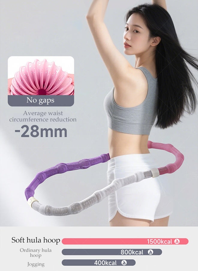 DUNISO Foldable Soft Hula Hoop Spring Fitness Ring Waist Friendly Abdomen Exercise Equipment Multi-functional Exercise Hoops Waist and Abdominal Workout Belt Elastic Alloy Spring Hula Hoop for Adults - Image 2