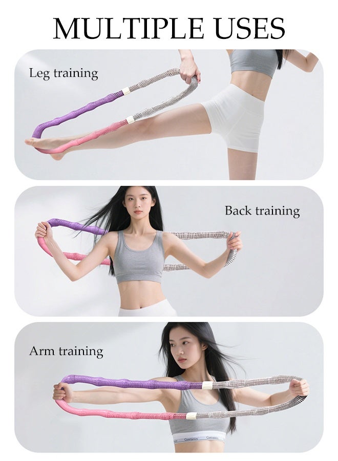 DUNISO Foldable Soft Hula Hoop Spring Fitness Ring Waist Friendly Abdomen Exercise Equipment Multi-functional Exercise Hoops Waist and Abdominal Workout Belt Elastic Alloy Spring Hula Hoop for Adults - Image 3