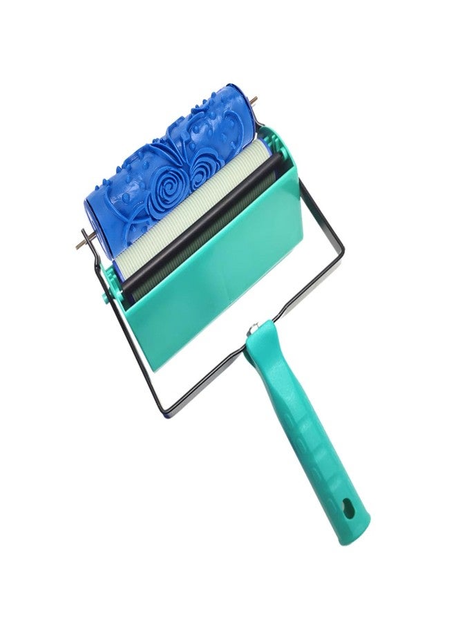 gernie 5inch DIY Patterned Paint Roller Decorative Rubber Roller Decorative Art Roller Texture Roller, Soft Embossing Texture Rubber Roller (ZZ0077 Flower) - Image 2