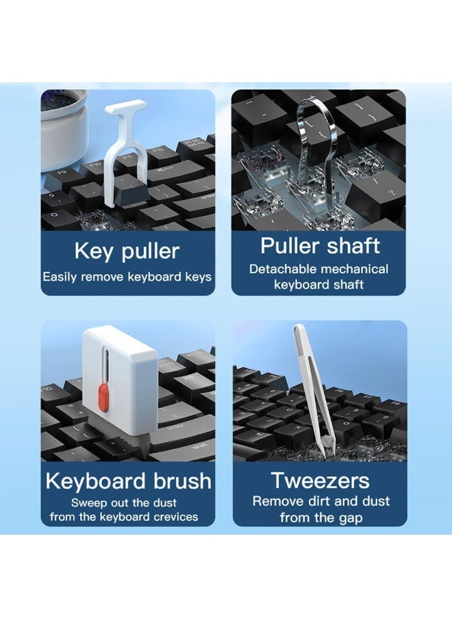 طقم تنظيف إلكترونيات متعدد الوظائف 32 في 1 – مجموعة تنظيف للابتوب والكمبيوتر مع أداة تنظيف منفذ الشحن، قلم لمس، فرشاة لوحة المفاتيح وأدوات قابلة لإعادة الاستخدام للآيفون، ماك بوك، سماعات الأذن، عدسات الكاميرا والمزيد - Image 5