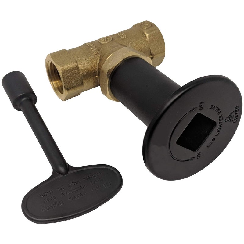 Midwest Hearth 3 Gas Fire Pit Key Valve Kit 12 NPT Flat Black