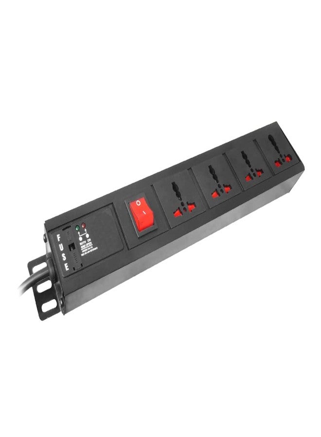 MX Extension Board 4‑Outlet Power Strip with 0.75 Sq.mm ISI Power Cord (1.5 m), 3×5 A + 1×15 A Sockets, Fuse, Child‑Safe Shutters, Aluminium Body