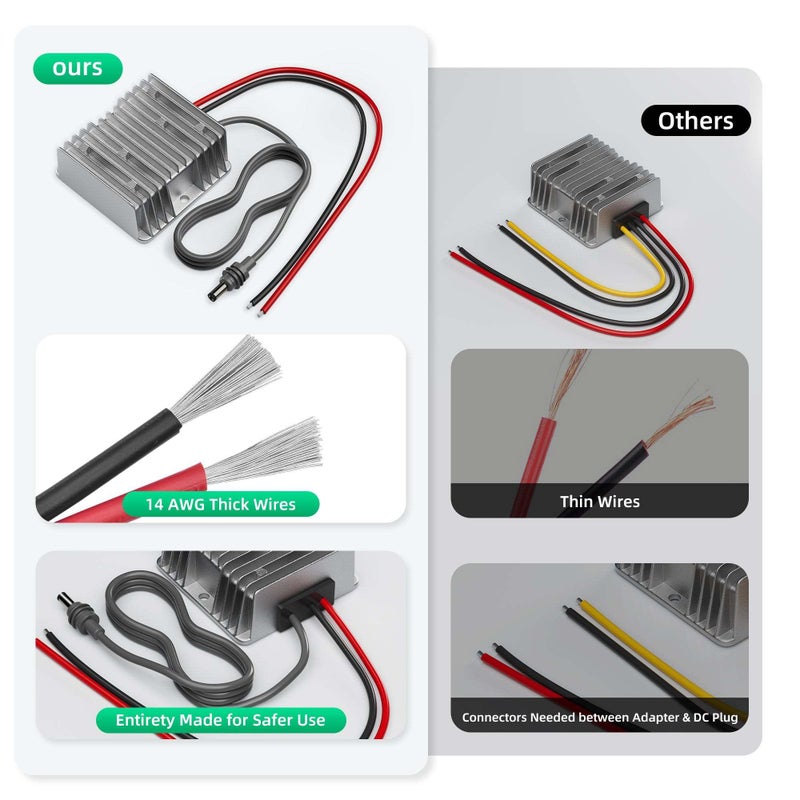 محول DC DC رفع الجهد 57V 4.5A عالي الطاقة من 12V إلى 57V نطاق الإدخال الواسع 10-36V محول طاقة مع حماية من الحمل الزائد متوافق مع كابل الجيل الثالث الخارجي بدون بطارية - Image 3