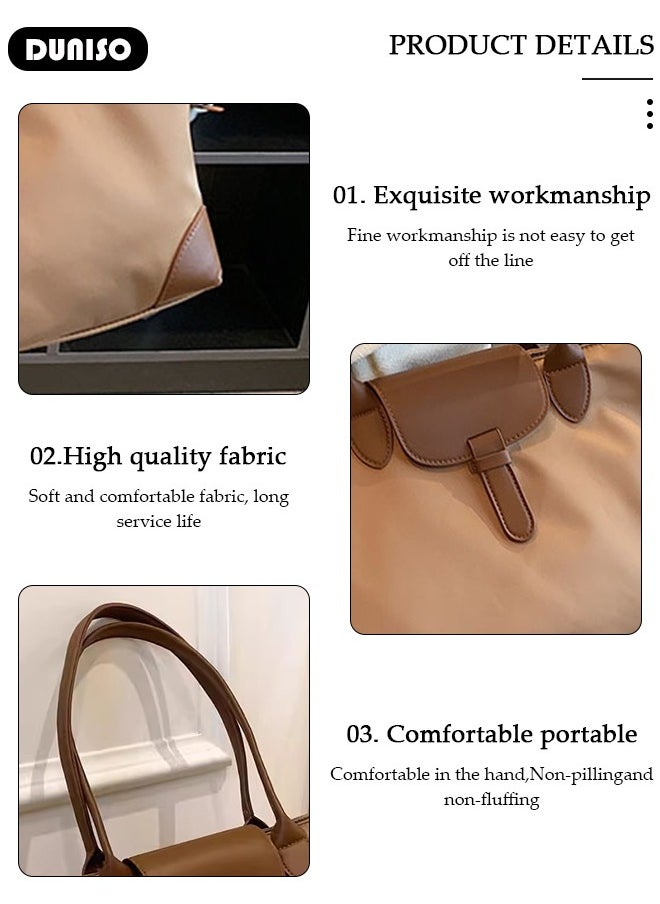 DUNISO Women's Shoulder Tote Bag Faux Leather Handbag for Women Large Capacity Messenger Bag, Fashionable Travel Shoulder Bag for Ladies Girls College Students  - Image 2