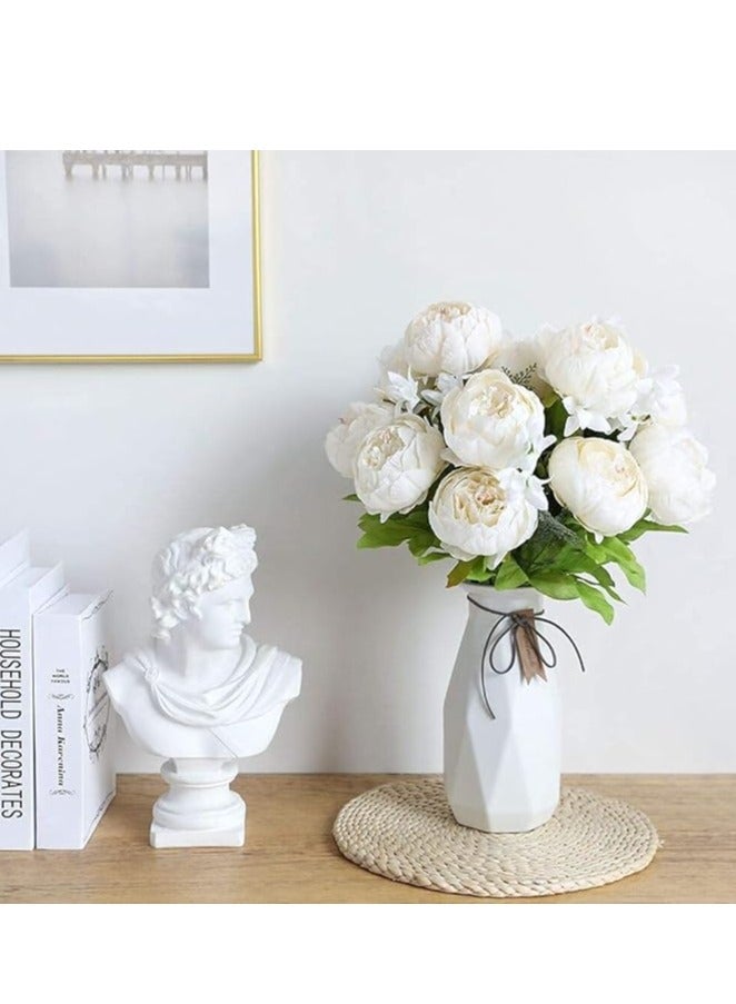 DUNISO باقة زهور الفاوانيا الصناعية المصنوعة من الحرير لتزيين المنزل والزفاف نباتات صناعية زهور حريرية داخلية لترتيبات المنزل - Image 1