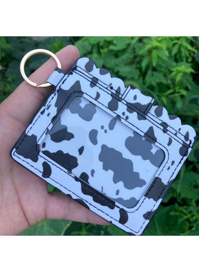 Hot Color PU Leather Women's Hand Bank Card Bag Fashion Creative Student Bus Card Holder-Color:Black And White Leopard Print - Image 1