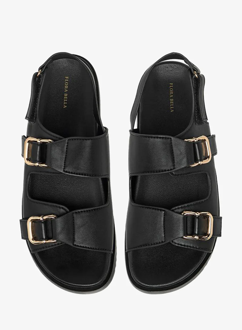 Flora Bella By Shoexpress Flora Bella Womens' Buckle Accent Sandals With Hook And Loop Closure