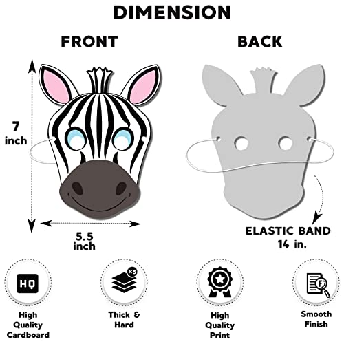 Festiko® JUNGLE Theme Happy birthday Party Decoration 12 Pcs Animal Eye mask for Jungle Birthday Theme Decoration,JUNGLE/Safari Themes party Favors for Kids/1st Birthday Decoration - Image 3