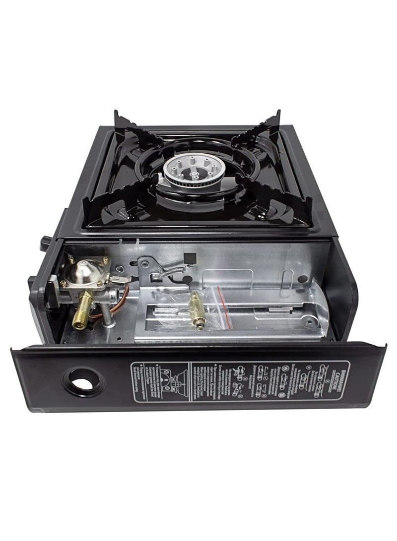 ARTC 2 In 1 Single Burner Portable Gas Stove Cooker Camping Oven Bbq Bistro With Fire Resistant Gloves Set - Image 2