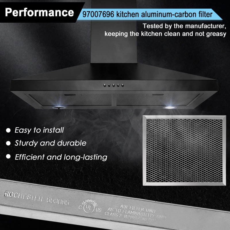 Fetechmate 97007696 بديل فلتر الفحم لغطاء المطبخ 41F فلتر الشحوم 6105C 8-3/4 بوصة × 10-1/2 بوصة فلتر كربون فحمي شبكي من الألومنيوم متوافق مع معظم فتحات مواقد العلامات التجارية -3 عبوات من Fetechmate - Image 5