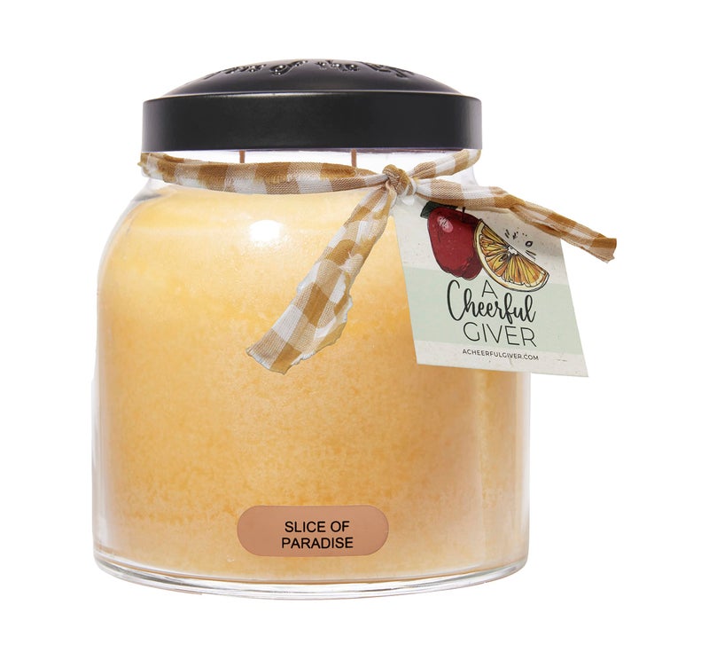 A Cheerful Giver A Cheerful Giver  Slice Of Paradise Papa Scented Glass Jar Candle 34oz with Lid  True to Life Fragrance Made in USA 