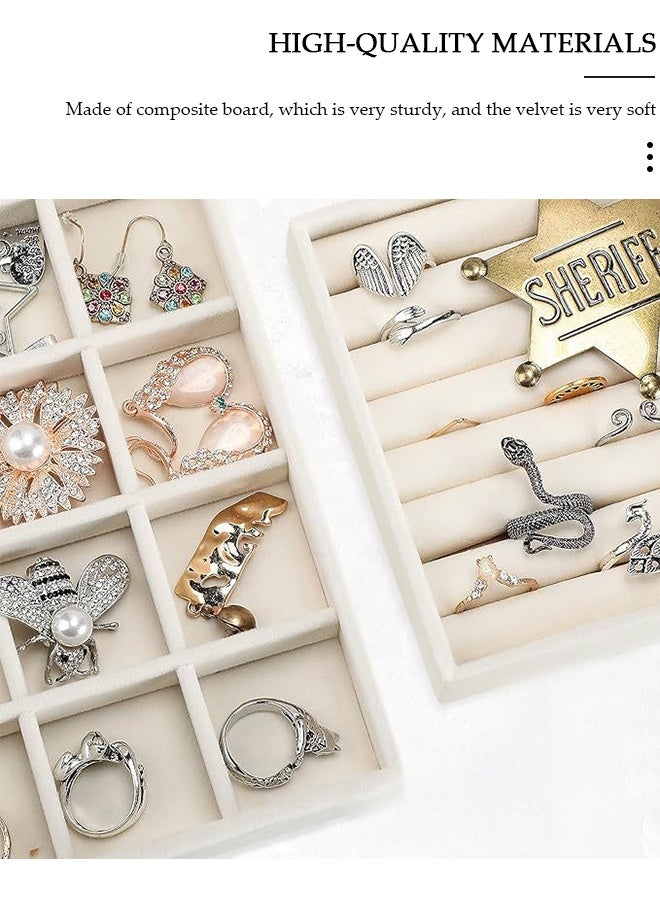 DUNISO Stackable Jewelry Trays Organizer, Closet Drawer Accessories Tray Set of 4 Drawer Organizer for Earring, Ring, Gadgets & Cosmetics, Display Organizer Necklace Storage Showcase Bracelet Removable Tray - Image 5