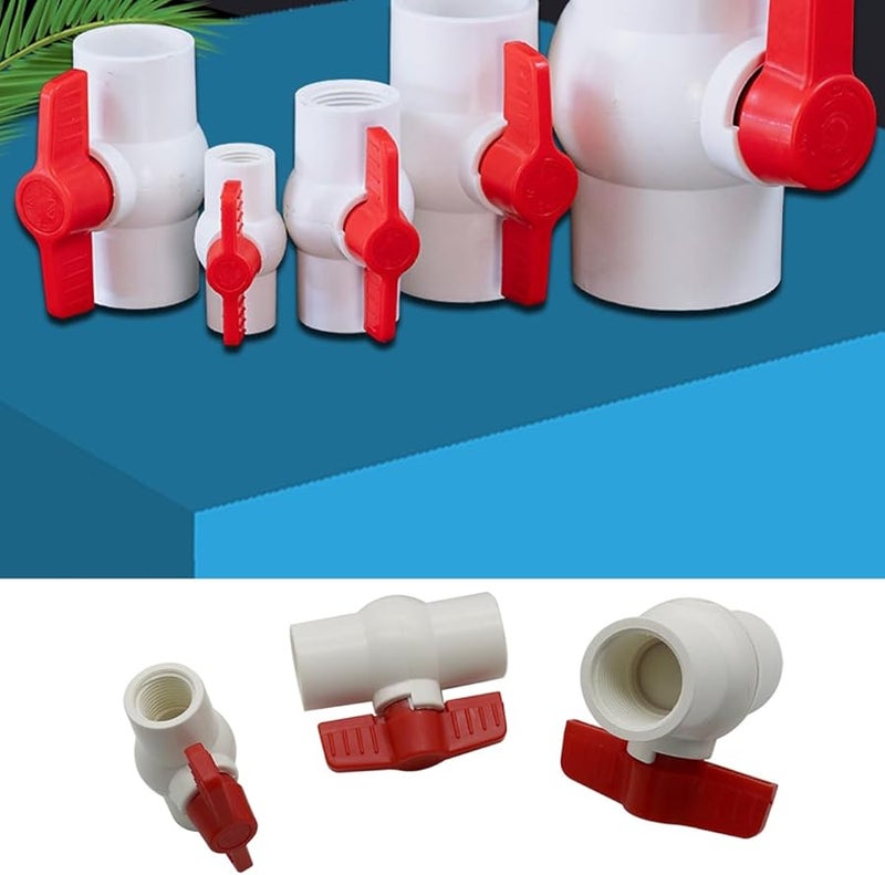 صمام كرة PVC 3 قطع 3 4 بوصة خيط أنثى لاصق برغي تحكم تدفق أنابيب المياه - Image 3