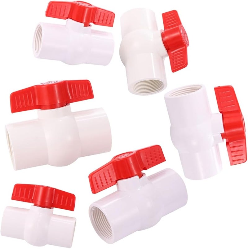 صمام كرة PVC 3 قطع 3 4 بوصة خيط أنثى لاصق برغي تحكم تدفق أنابيب المياه - Image 4