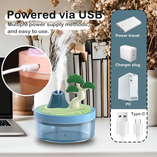 ShunChengFa Cute Mini Humidifier 320mL Cool Mist Humidifie mute with 2 Mist Modes, for Home/Nursery/Office, Portable Mini Air Moisturizer,rechargeable mini humidifier(Coconut tree) - Image 3