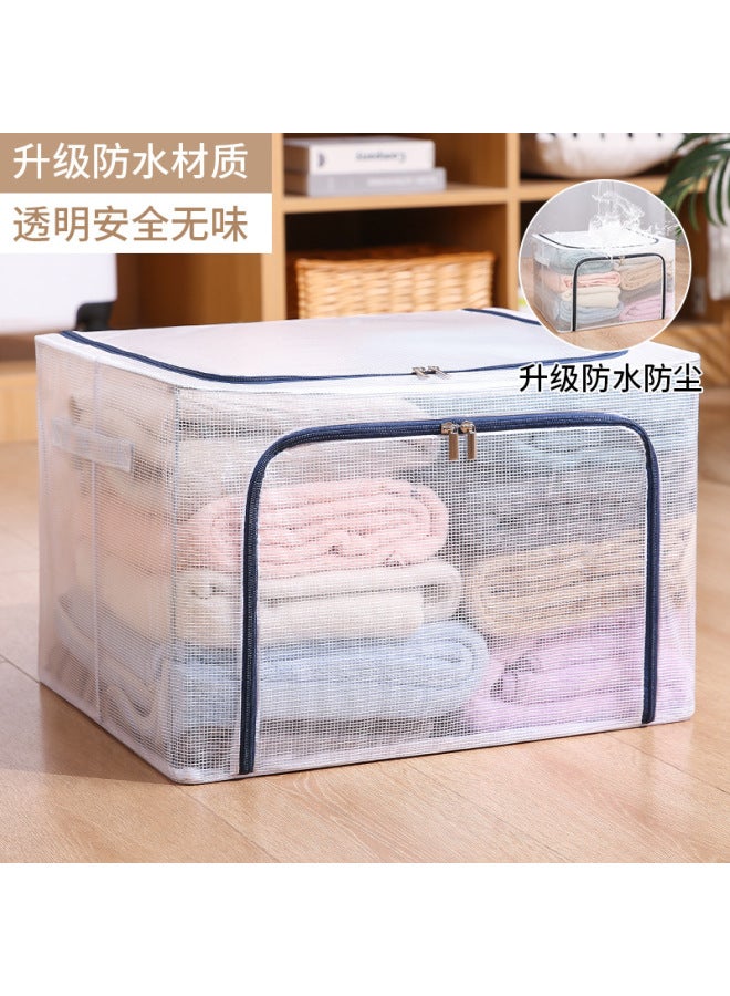 Large Steel Frame Oxford Cloth Folding Storage Box Transparent Storage Box Toy Storage Box Clothes Finishing Box - Image 1