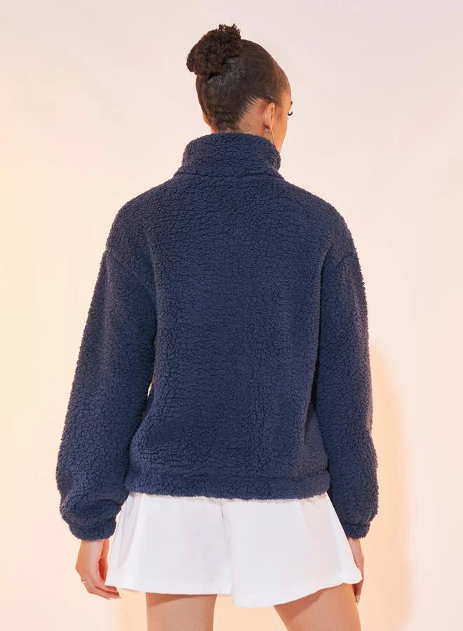 Styli Regular Fit Regular Length Faux Fur Bomber Jacket