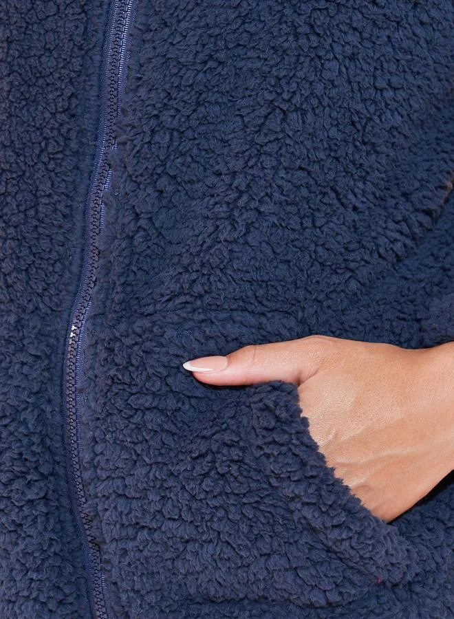 Styli Regular Fit Regular Length Faux Fur Bomber Jacket