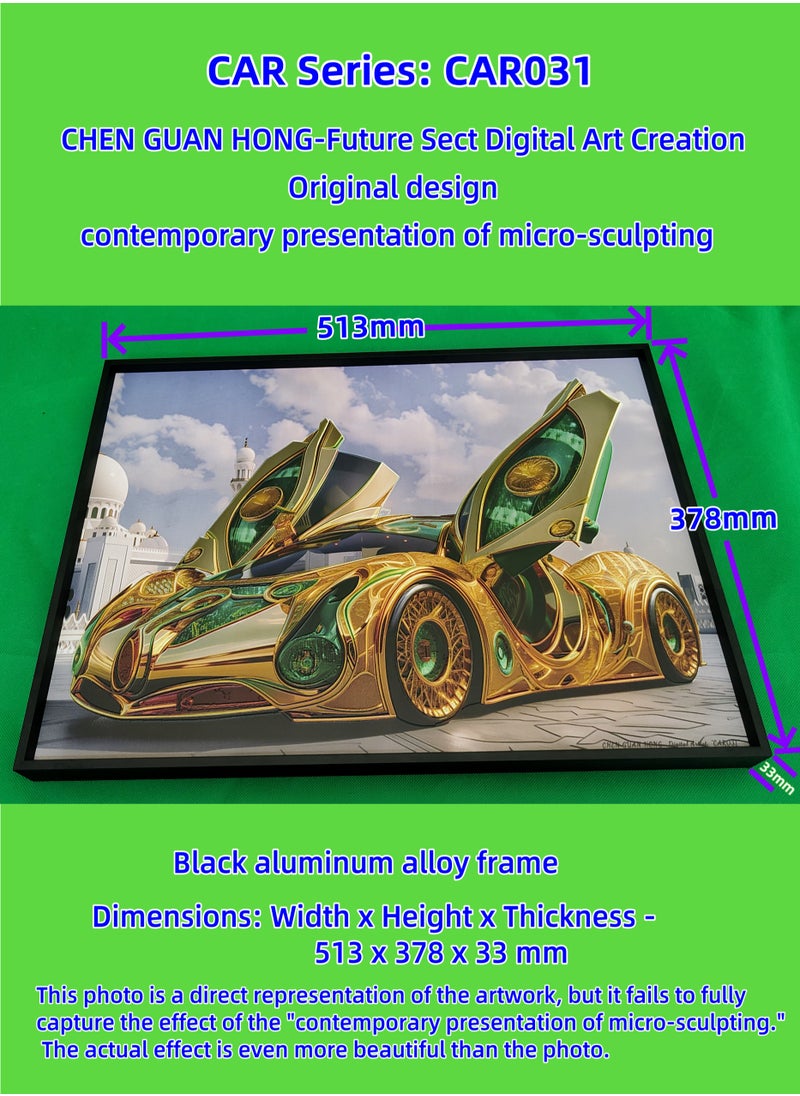 Generic - Painting - "CAR 031" by CHEN GUAN HONG: Future Sect Digital Art Creation, Sci-Fi Modern Artistic Design, Contemporary Presentation of Micro-Sculpting. This work is currently available exclusively on Platform "Noon";The following themes are related to the works: Artwork,Decorative Painting ,Modern Artwork,Abstract Paintings,Wall Art ,Interior Decoration,Home Decor,Classic Decor,Custom Painting,Office design,Commercial design,Model home design,Clubhouse interior design,Furniture design,Landscape design,Architecture design,Soft decoration,Molding,Villa design,Decorating,Interior Design,Residential Interior Design,Commercial Decorating,Budget-Friendly Decor Ideas,Modern Home Decor Trends,Vintage Decor Inspirations,Small Space Solutions,City-Specific Interior Designers,Tips for Maximizing Small Living Spaces,Latest Trends in Home Decor for 2025. - Image 1