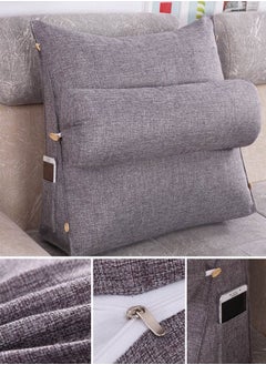 Wedge Pillow Throw Back Support Triangle Pillow Angle Pillows Flex Cushion Adjustable Reading Pillow Sofa Bed Office Chair Rest Cushion Neck Support (45cm)
