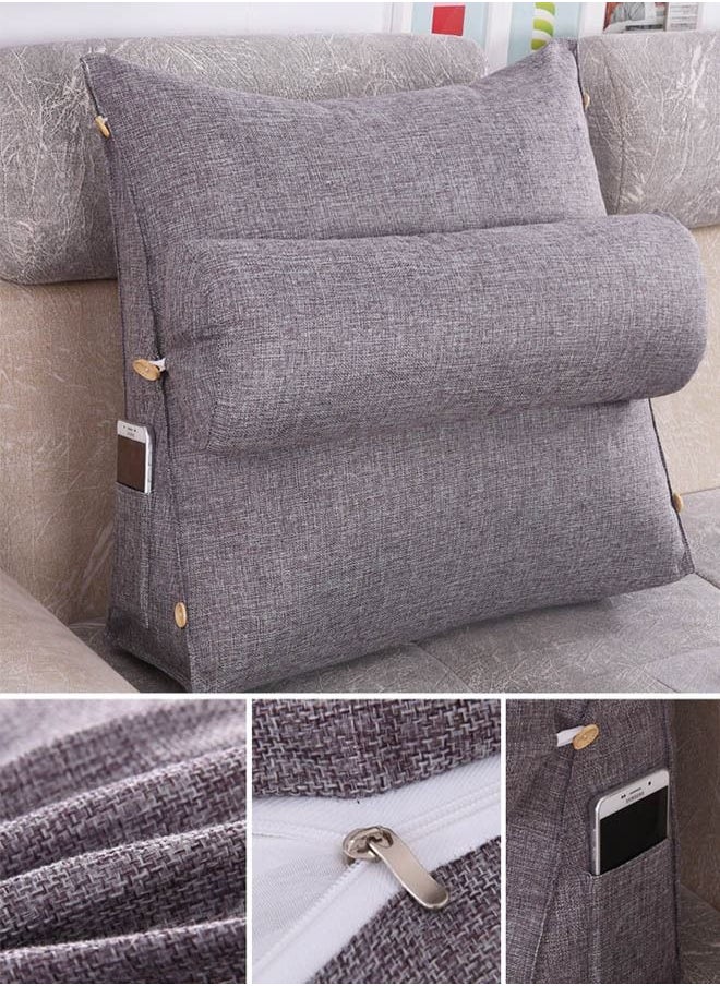 Generic - Wedge Pillow Throw Back Support Triangle Pillow Angle Pillows Flex Cushion Adjustable Reading Pillow Sofa Bed Office Chair Rest Cushion Neck Support (45cm) - Image 1