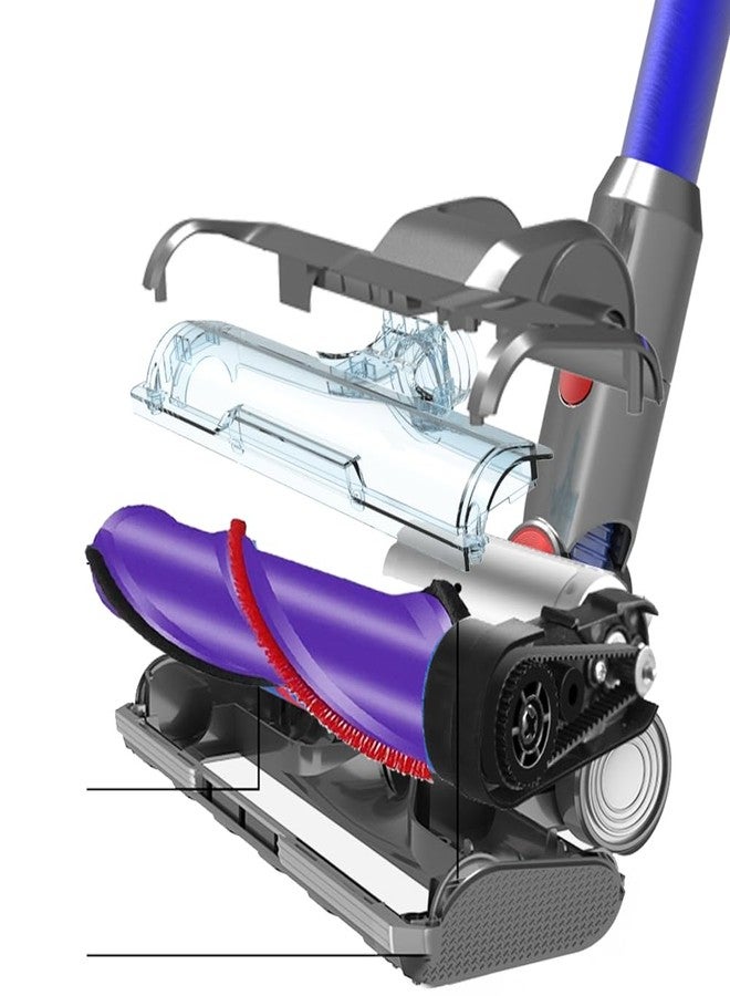 RULA Large Roller Vacuum Brush Head Replacement Parts for Dyson v7 v8 v10 v11 v15 Motorhead Fluffy Animal Cyclone Absolute Direct Carpet Attachments with 4 LED Lights, V10slim / Ball Series NOT Compatible - Image 3