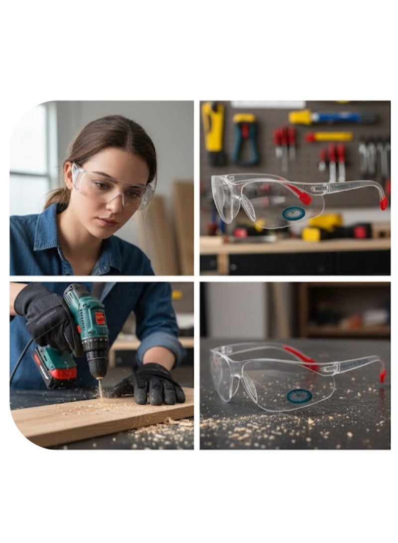TEAKWOOD Safety Goggles – Clear Anti-Scratch & Anti-UV Protective Eyewear, CE EN166 & ANSI Z87.1 Certified, Lightweight 22g - Image 2