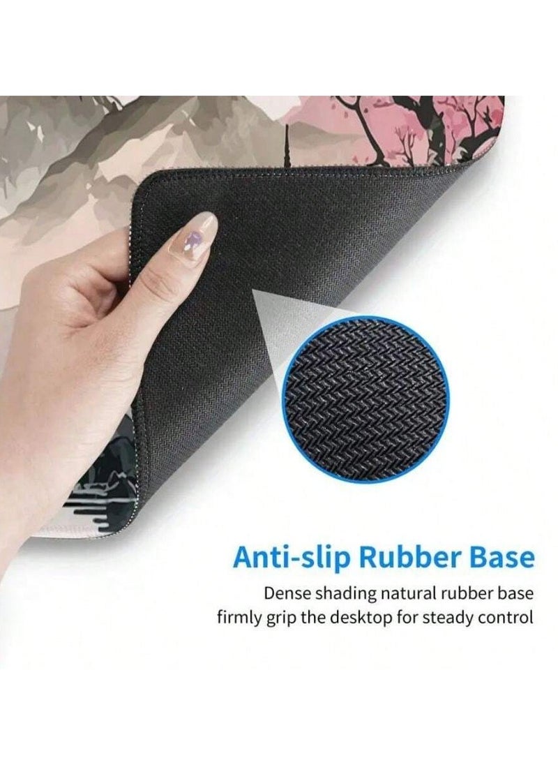 Generic Gaming Mouse Pad of Cherry Blossom,XL Non-Slip Keyboard and Mouse Pad for Office and Home,80*30cm  - Image 5