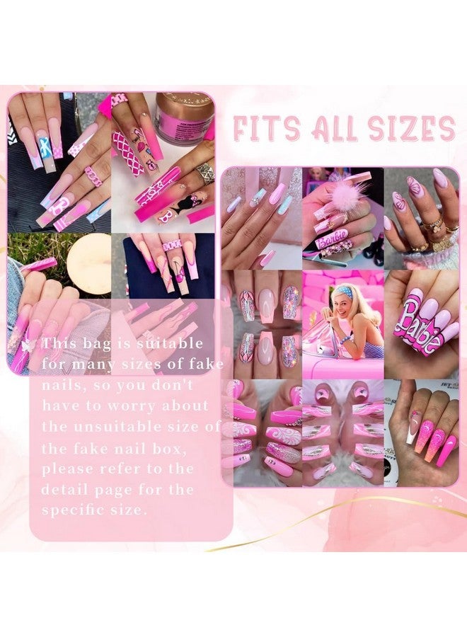HLQHXWHZT 100Pcs Press On Nail Packaging Bag And 100Pcs White Cardboard Nail Tips Packaging Bags Empty Holographic Nail Storage Bags With 1 Roll Transparent Tape For Press On Nail Business (Laser, Small) - Image 5