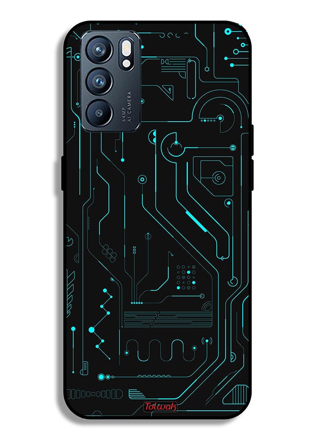 Tolwak Oppo Reno6 5G Protective Case Cover Digital Art Circuits Minimalism Multiple Display  - Image 2