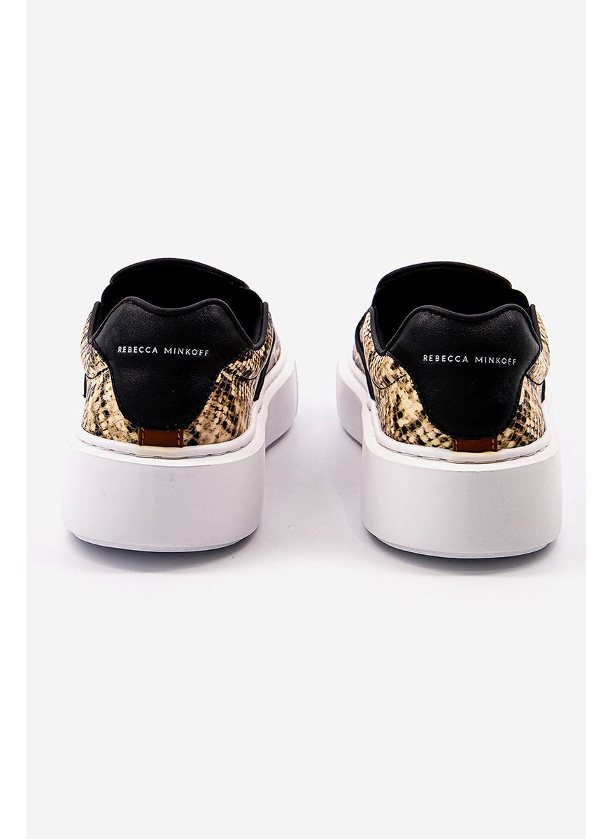 Rebecca Minkoff - Women Comfort Python Slip On Shoes, Beige - Image 1